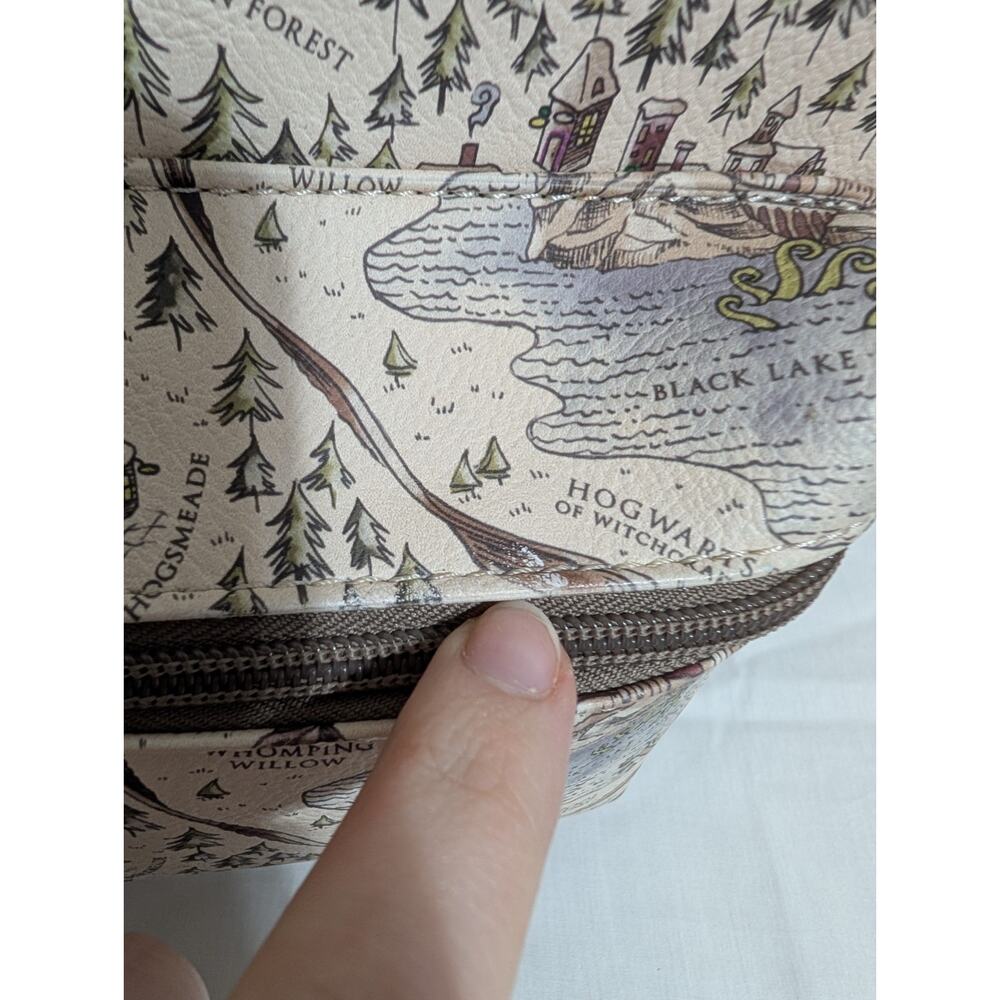 Loungefly Harry Potter Hogwarts Grounds Map Pattern Mini Backpack Magic Wizard - Picture 6 of 14